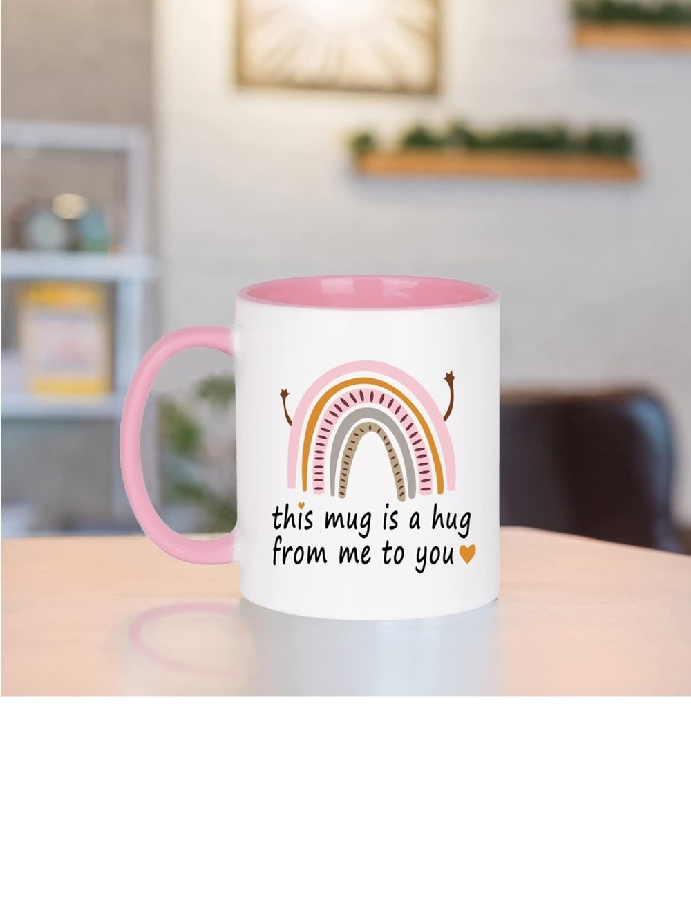 Friendship Gifts: Hug Mug - 11 Oz Pink, Perfect for Best Friends